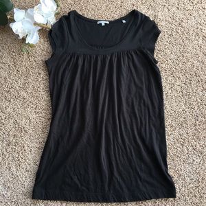 Vince Black Cotton Cap Sleeve Tunic Tee Sz Medium